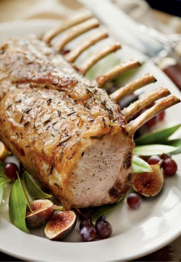 Pork roast with sweet onion pumpkin seed relish